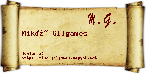 Mikó Gilgames névjegykártya